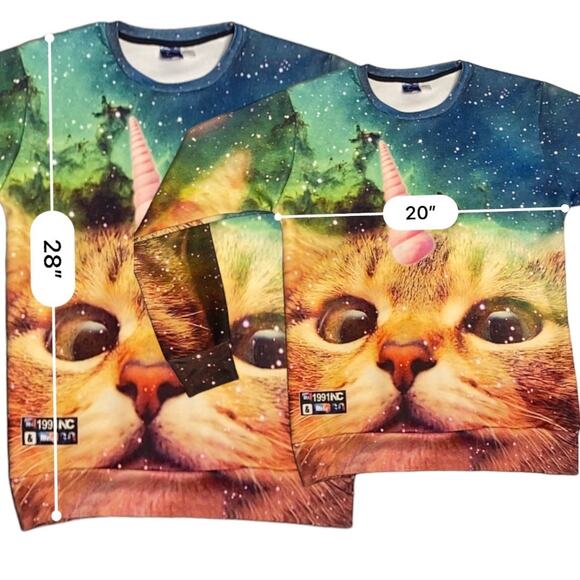 Unikitty Sweatshirt Womens L Unicorn Cat Whimsical Kidcore Whimsigoth Casual Fun - Picture 8 of 8